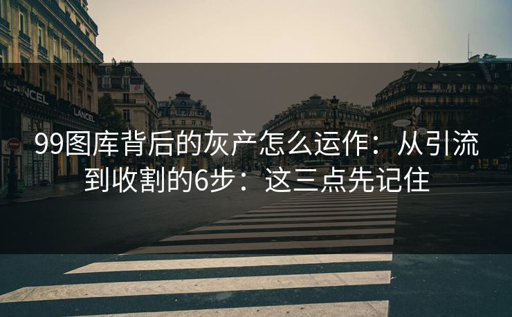 99图库背后的灰产怎么运作：从引流到收割的6步：这三点先记住