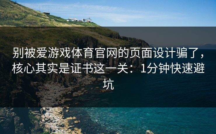 别被爱游戏体育官网的页面设计骗了，核心其实是证书这一关：1分钟快速避坑