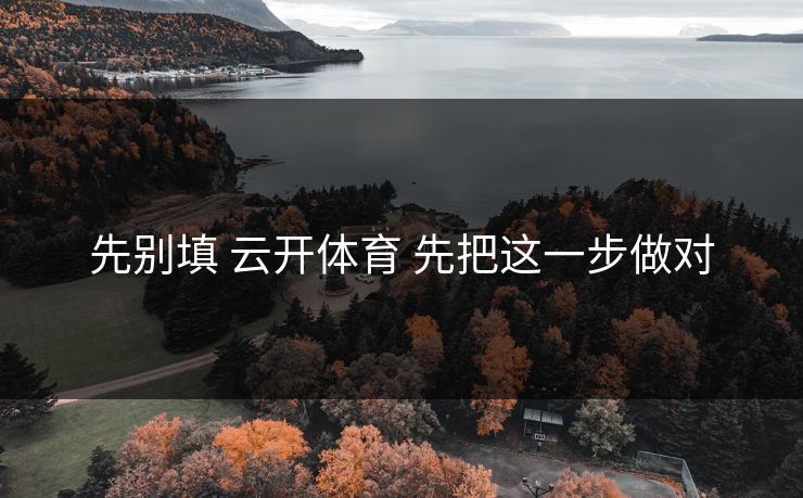 先别填 云开体育 先把这一步做对