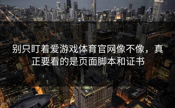 别只盯着爱游戏体育官网像不像，真正要看的是页面脚本和证书